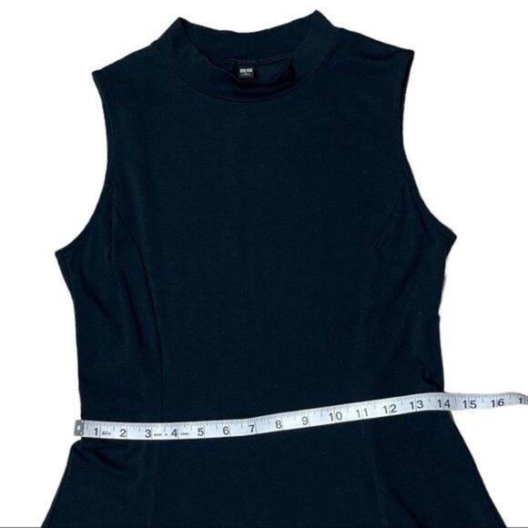 Uniqlo Black Fit & Flare Sleeveless Mock Neck Dress | Size S, Excellent Conditio - Picture 5 of 5